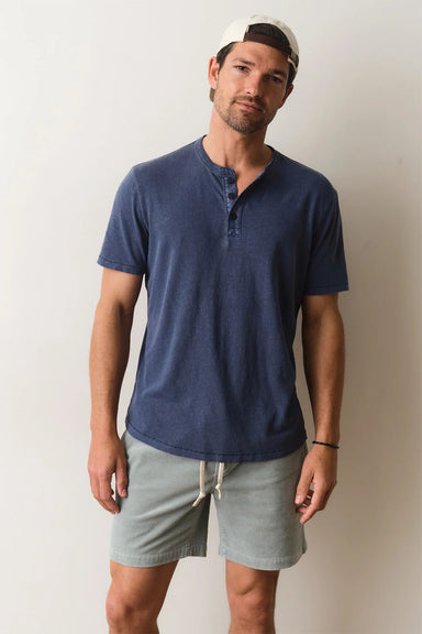marine layer hemp cotton henley vintage indigo front