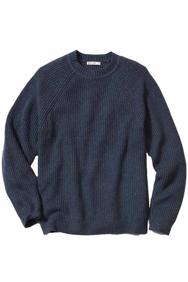 marine layer inverness crew sweater navy green flatlay