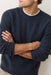 marine layer inverness crew sweater navy green profile