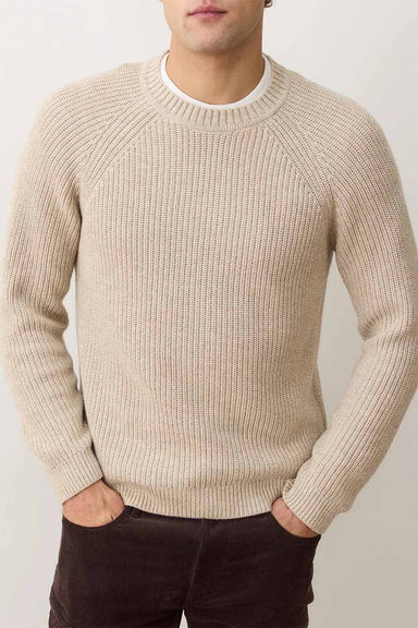marine layer inverness crew sweater oatmeal front