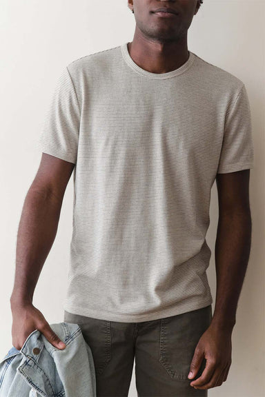 marine layer jacquard crew tee whitecap navy front