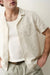 marine layer jacquard resort shirt natural tan detail