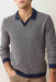 marine layer liam sweater polo navy driftwood front