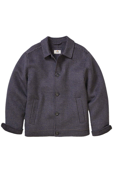 marine layer luca wool jacket navy taupe houndstooth flatlay