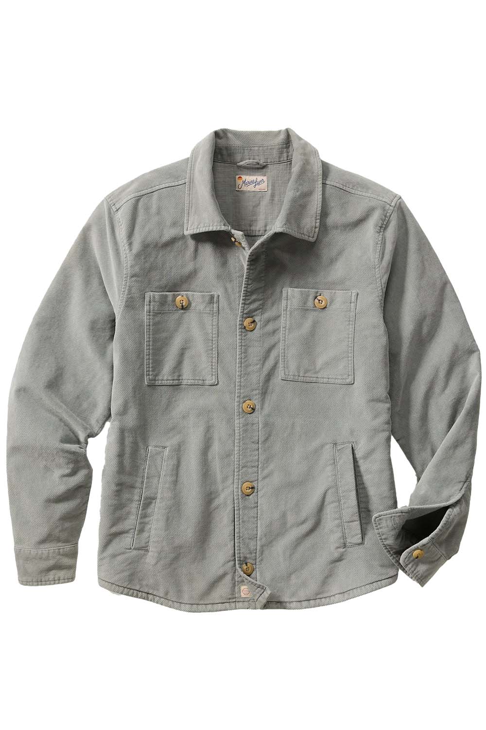 marine layer max moleskin overshirt slate flatlay