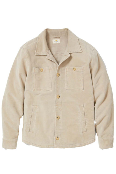 marine layer max moleskin overshirt taupe flatlay