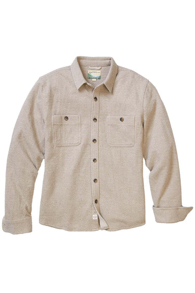 marine layer pacifica overshirt taupe herringbone flatlay