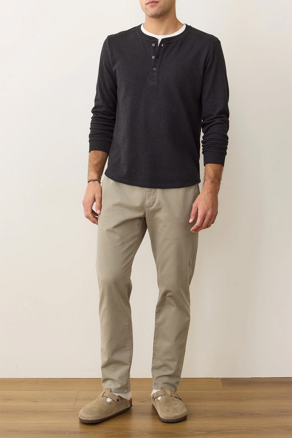 marine layer pacifica stretch henley charcoal