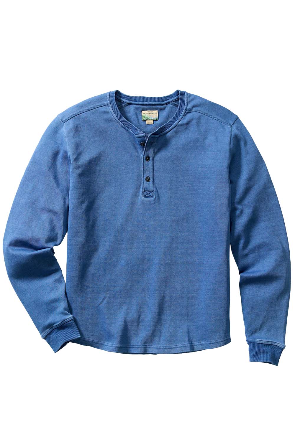 marine layer pacifica stretch henley dark indigo flatlay