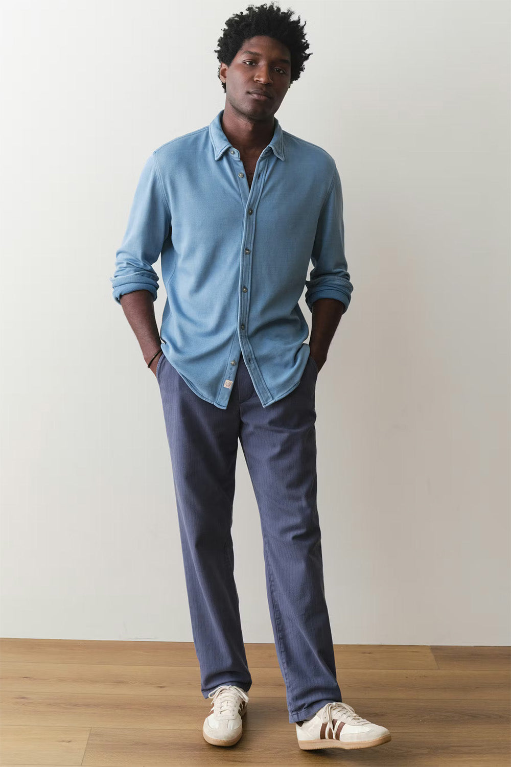marine layer pacifica stretch shirt indigo