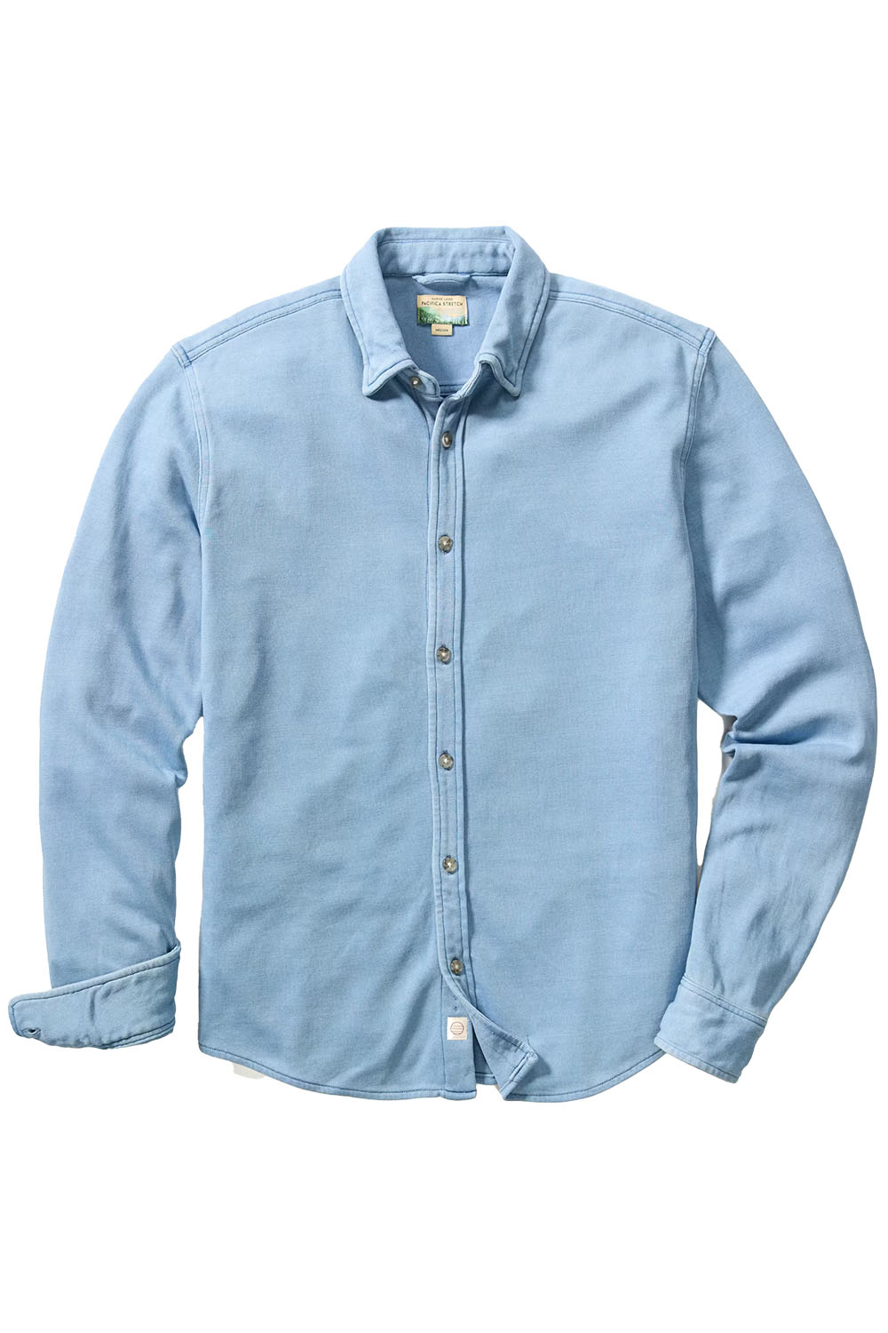 marine layer pacifica stretch shirt indigo flatlay