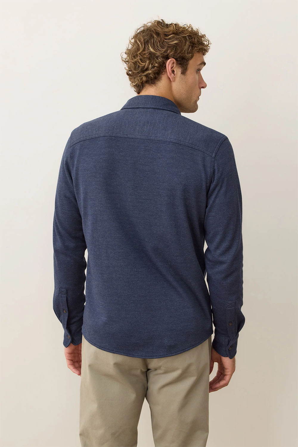 marine layer pacifica stretch shirt navy back