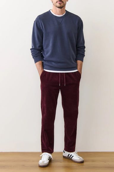 marine layer saturday cord pant dark burgundy