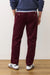 marine layer saturday cord pant dark burgundy back