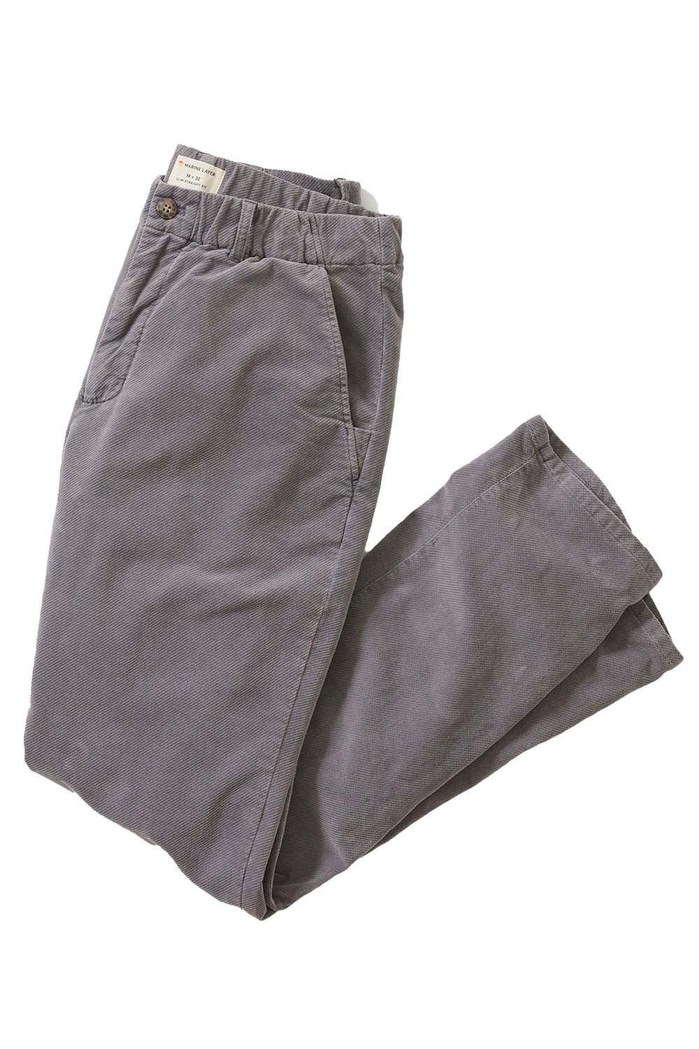 marine layer saturday moleskin chino mockingbird flatlay