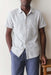 marine layer stretch selvage shirt blue mini stripe front