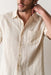 marine layer stretch selvage shirt cream embroidery detail