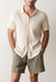 marine layer stretch selvage shirt cream embroidery front