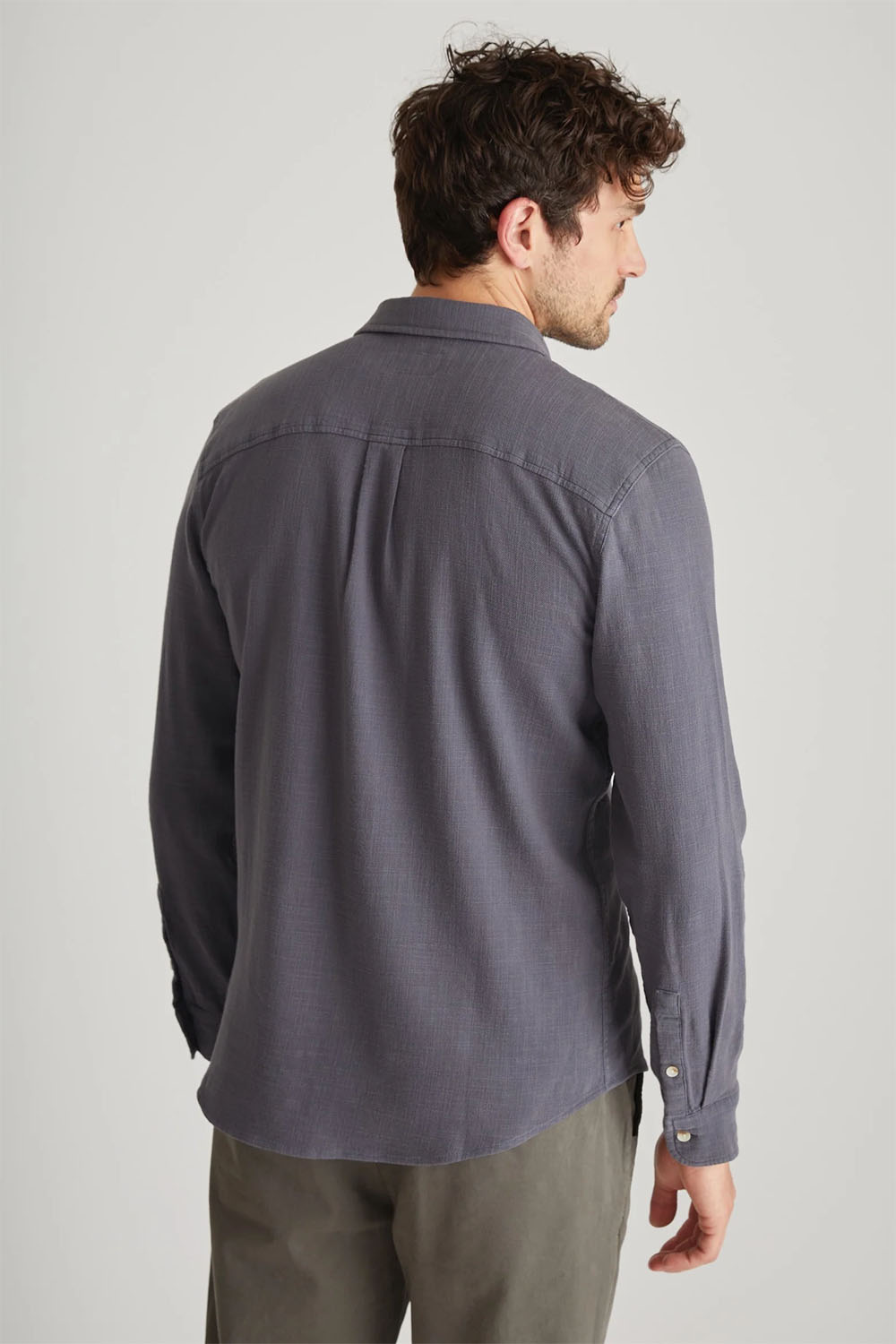 marine layer stretch selvage shirt india ink back