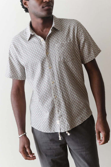 marine layer stretch selvage shirt lt blue agave print front