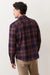 marine layer tahoe flannel shirt navy burgundy plaid back