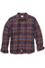 marine layer tahoe flannel shirt navy burgundy plaid flatlay