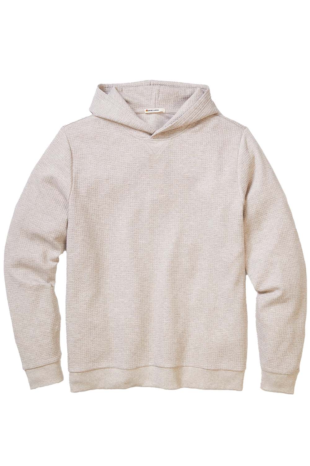 marine layer waffle hoodie oatmeal flatlay