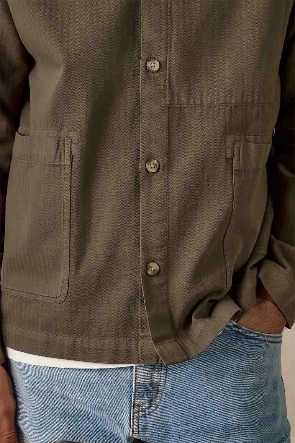 mctavish chore jacket green buttons