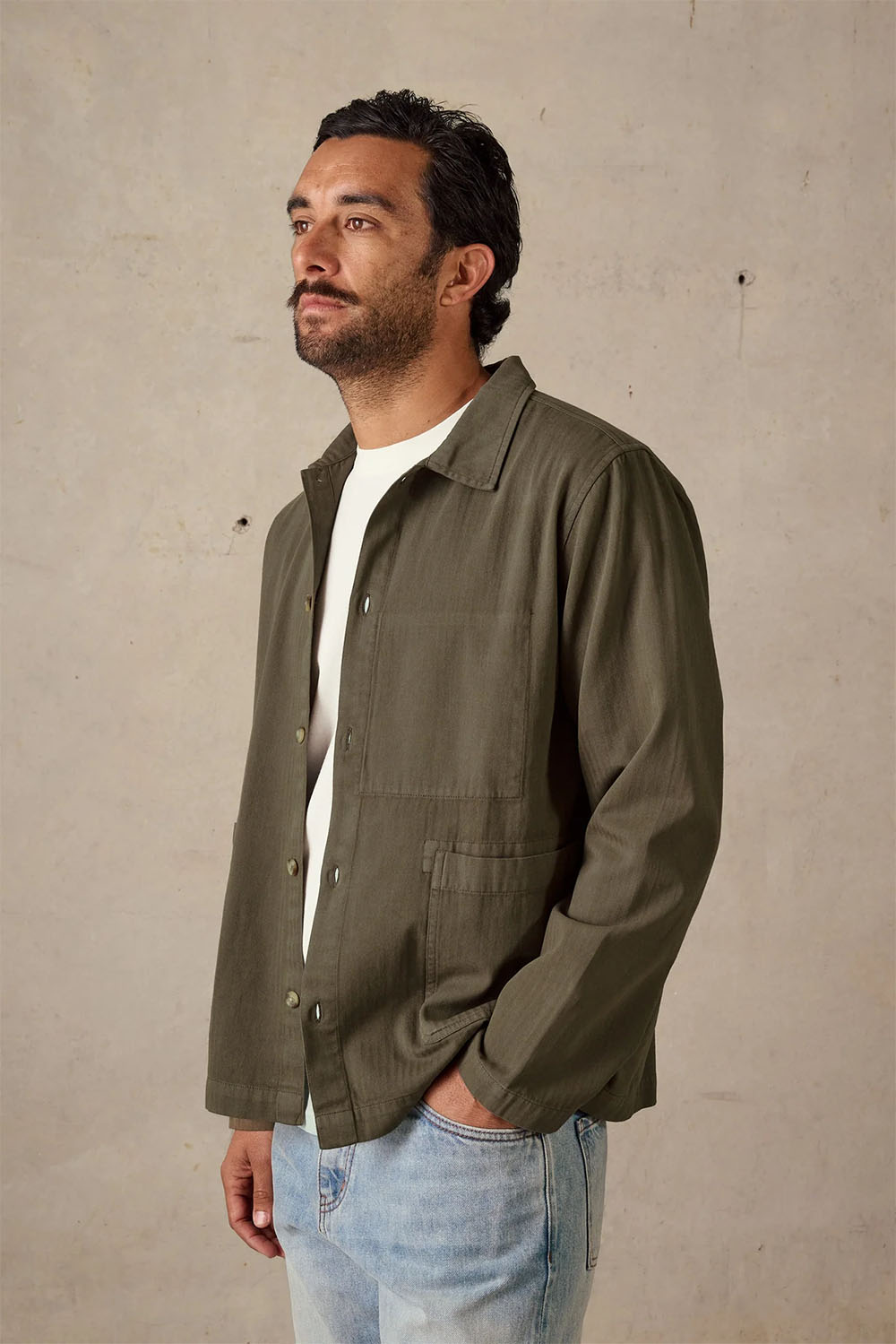 mctavish chore jacket green profile