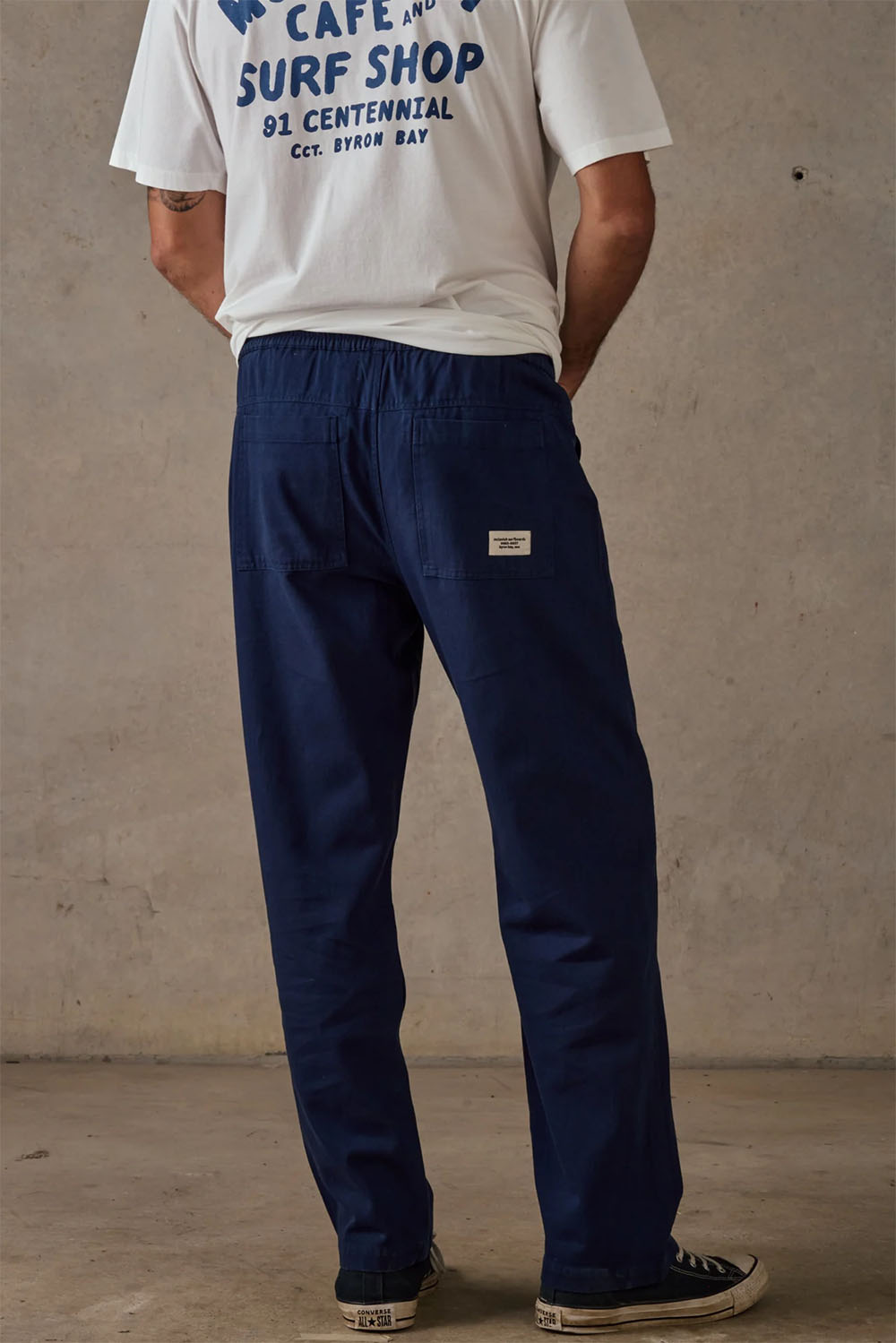 mctavish twill pants dark blue back detail