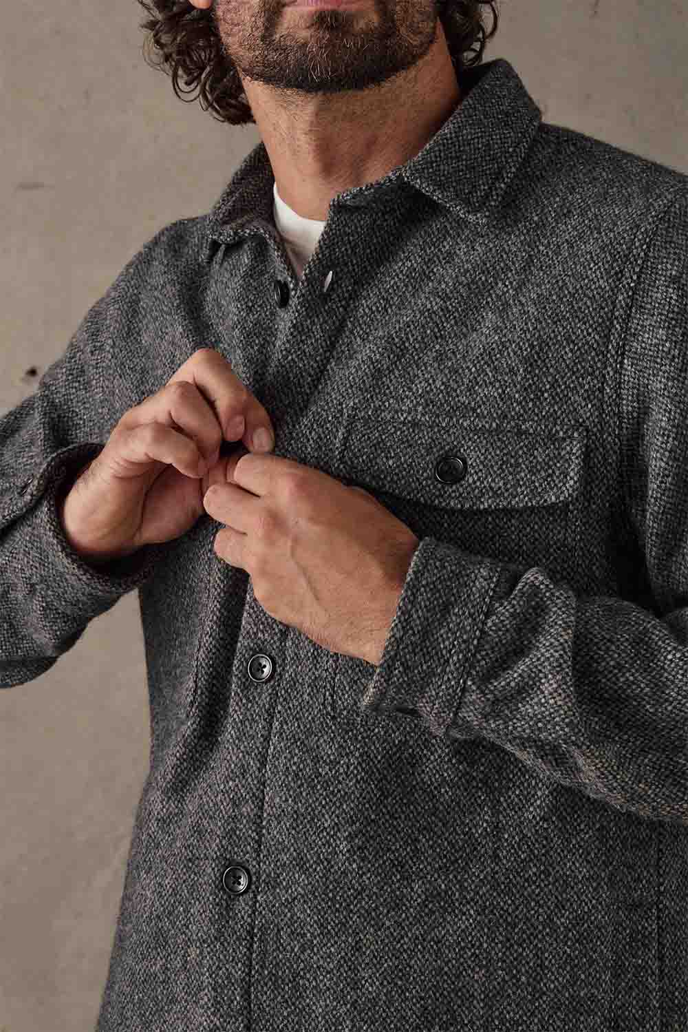 mctavish wool shirt jacket charcoal