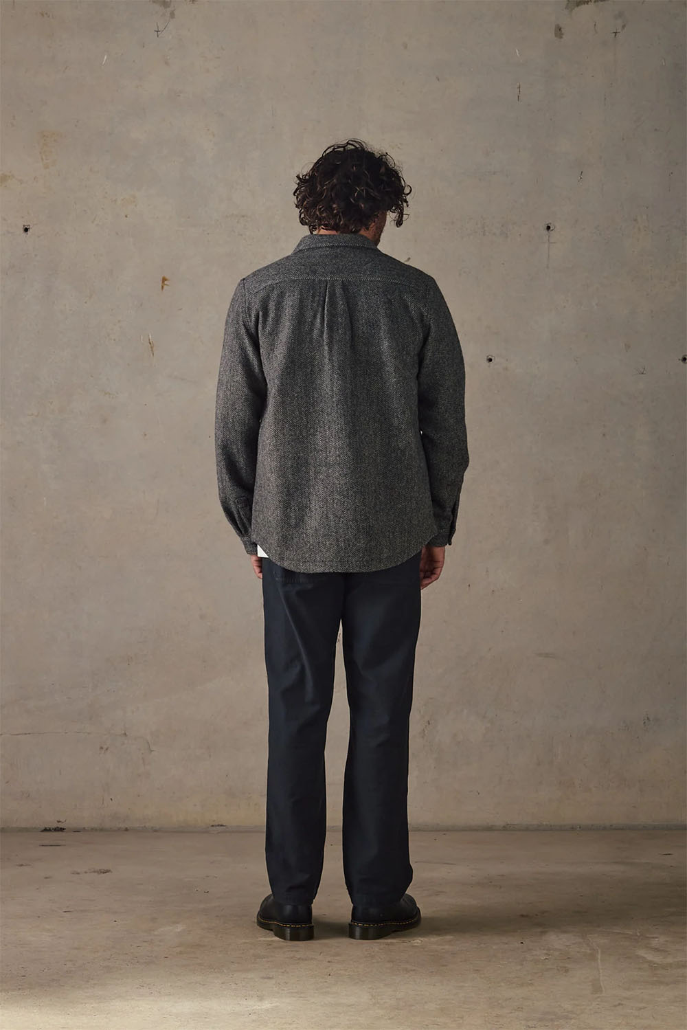 mctavish wool shirt jacket charcoal back