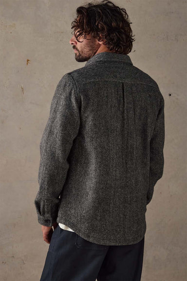 mctavish wool shirt jacket charcoal back detail