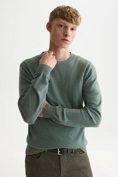 Scotch and Soda Neps Wool-Blend Pullover in Dark Forest — Front view