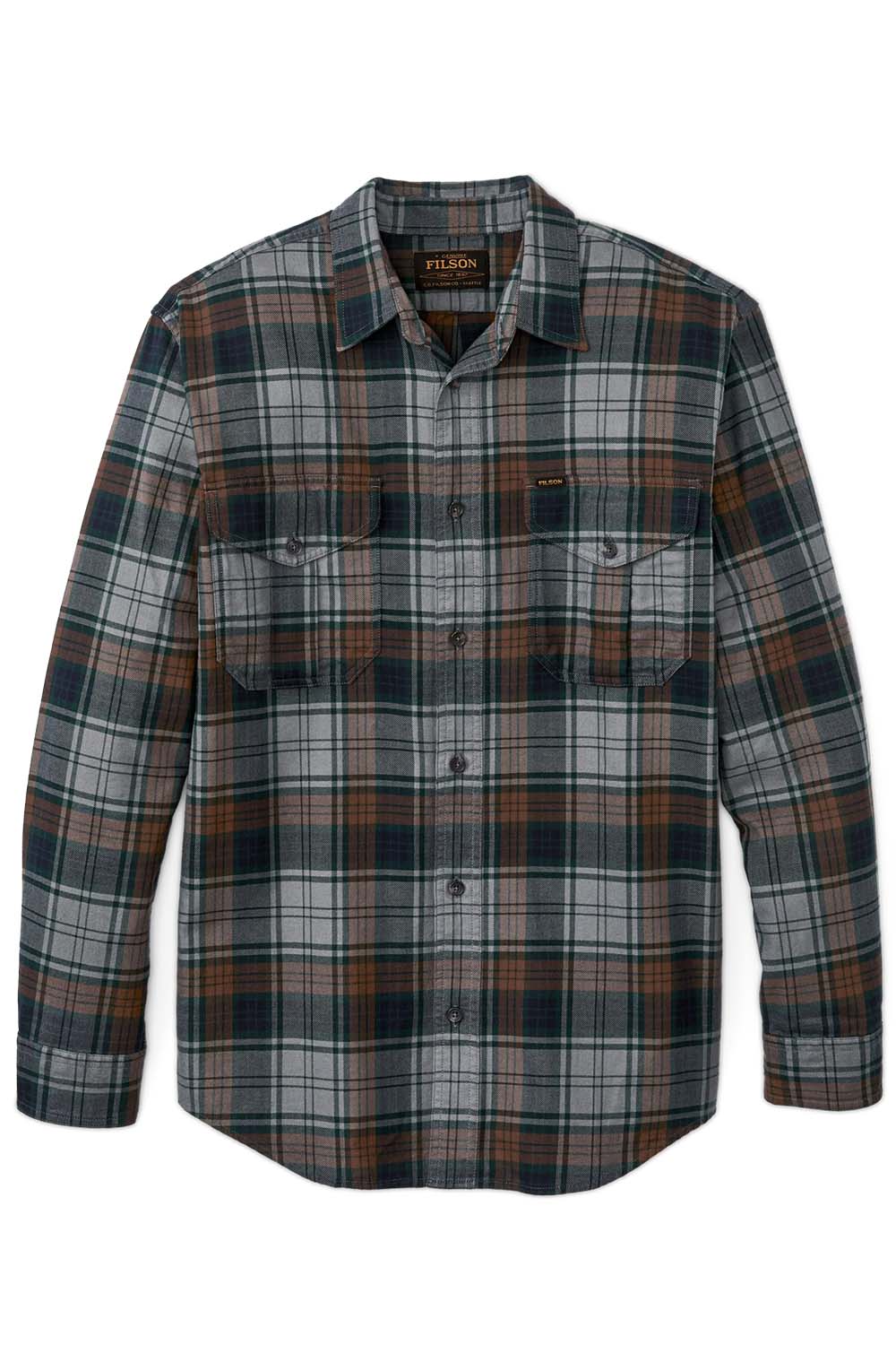 Filson LW ALASKAN GUIDE SHIRT Gray/Navy/Multi Plaid Flatlay