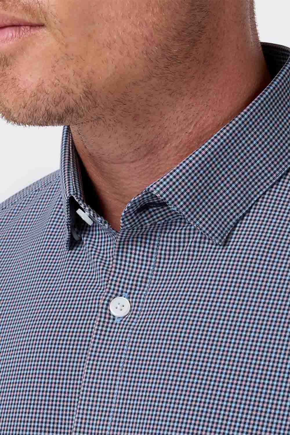 Mizzen + Main - Leeward Dress Shirt - Thistle Smith Plaid - Collar Detail