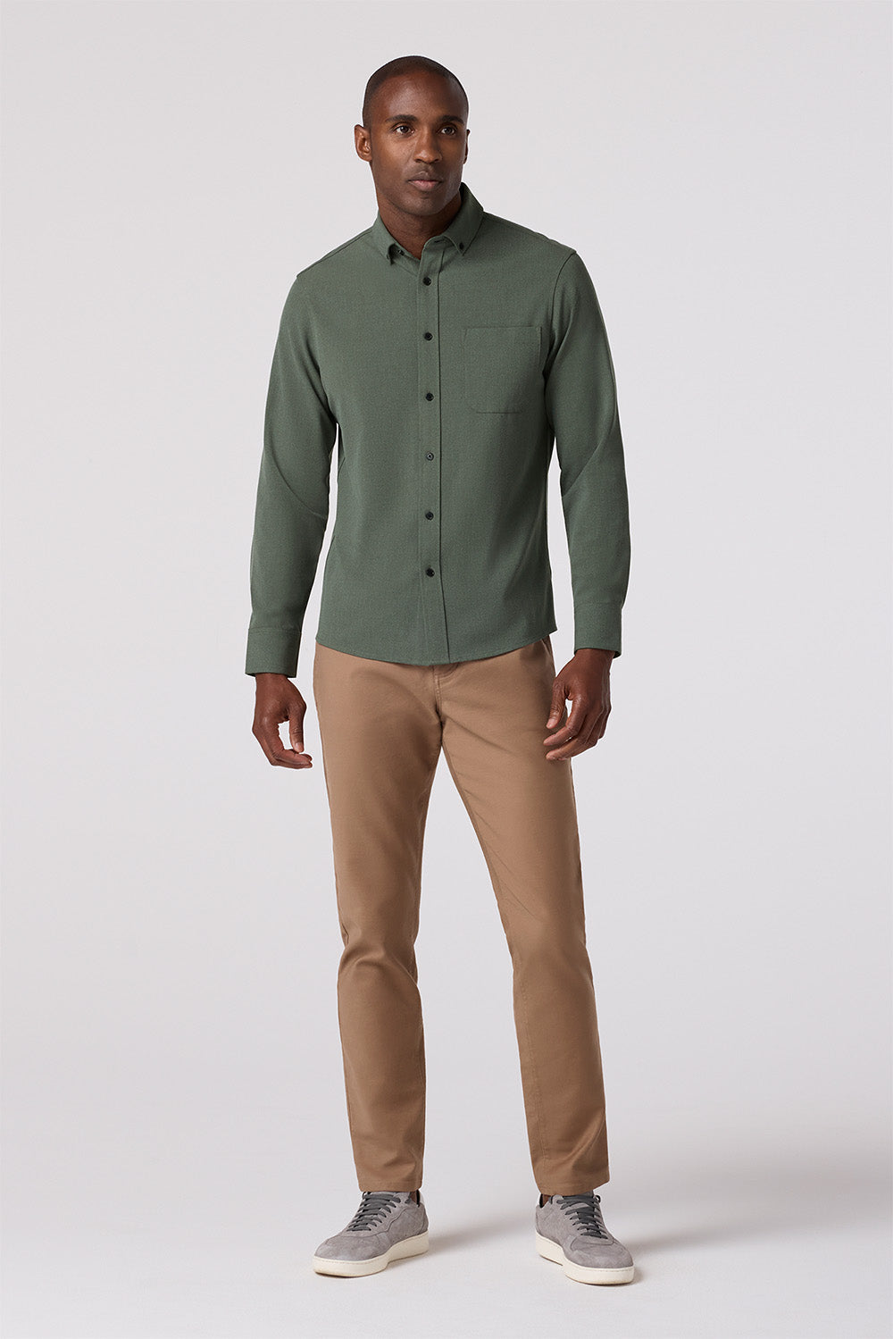 mizzen and main city flannel olive heather 