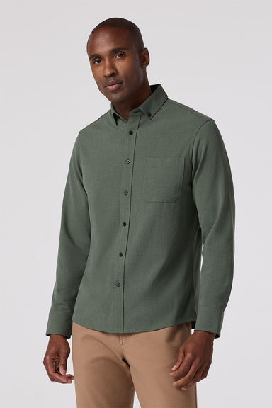 mizzen and main city flannel olive heather front