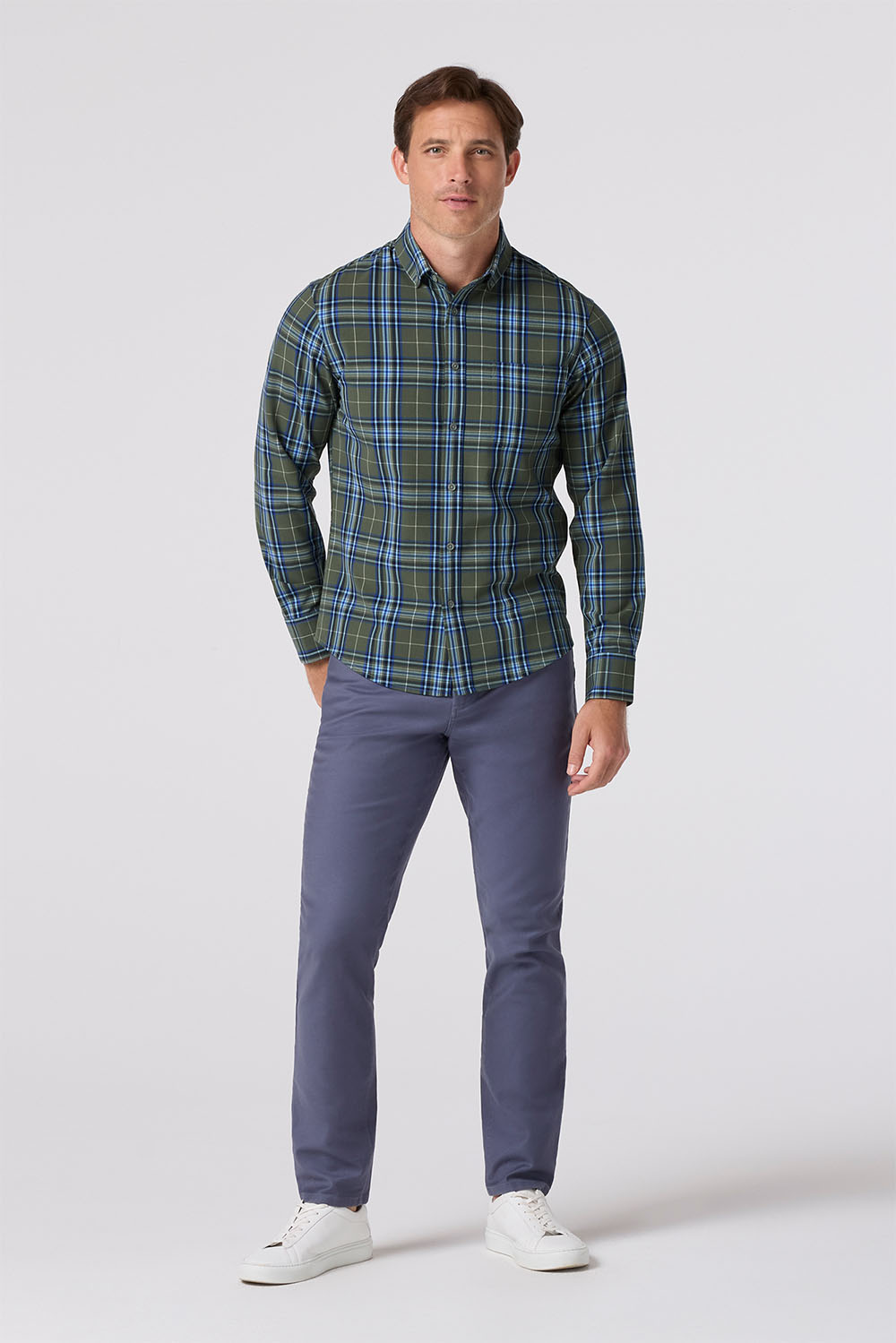mizzen and main city flannel olive thomas plaid