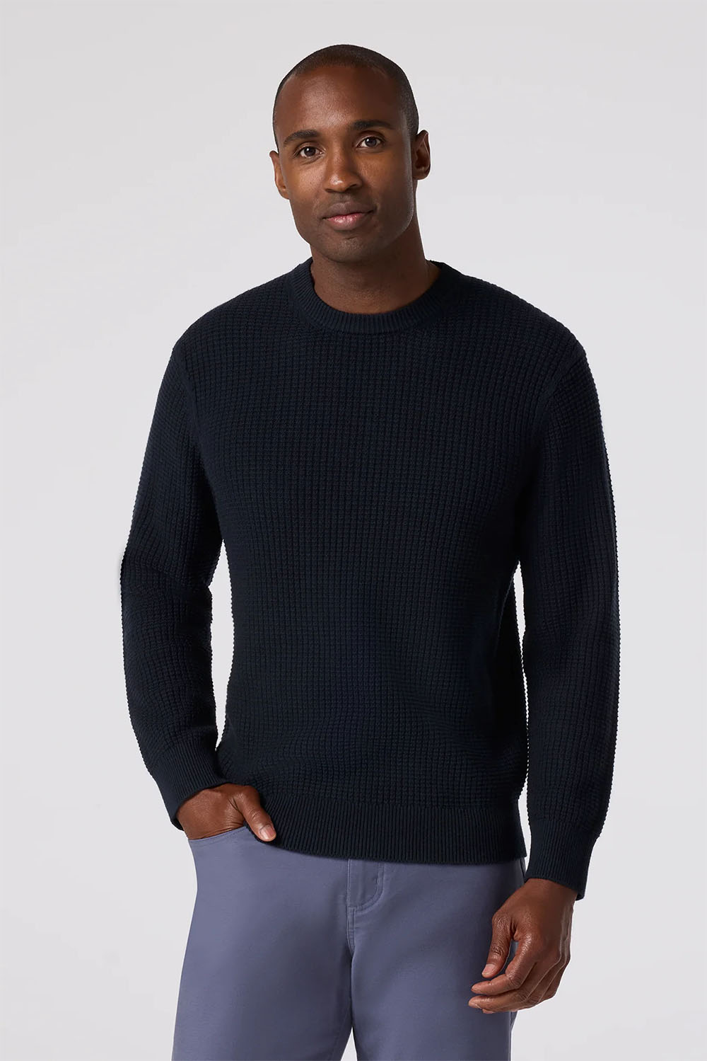 mizzen and main crawford crewneck sweater navy front