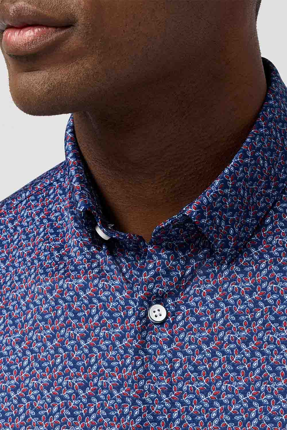mizzen and main halyard ss midnight navy variegated leaf detail