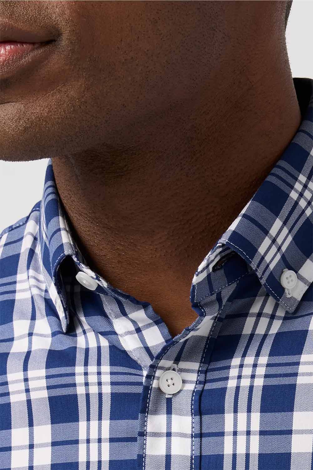 mizzen and main kennedy ls midnight navy beckett plaid detail