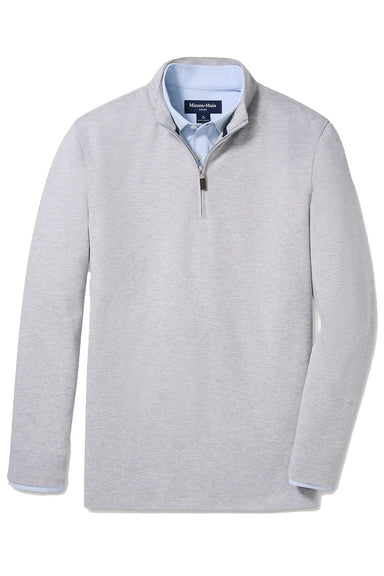 mizzen and main kpi quarter zip lt gray heather flatlay