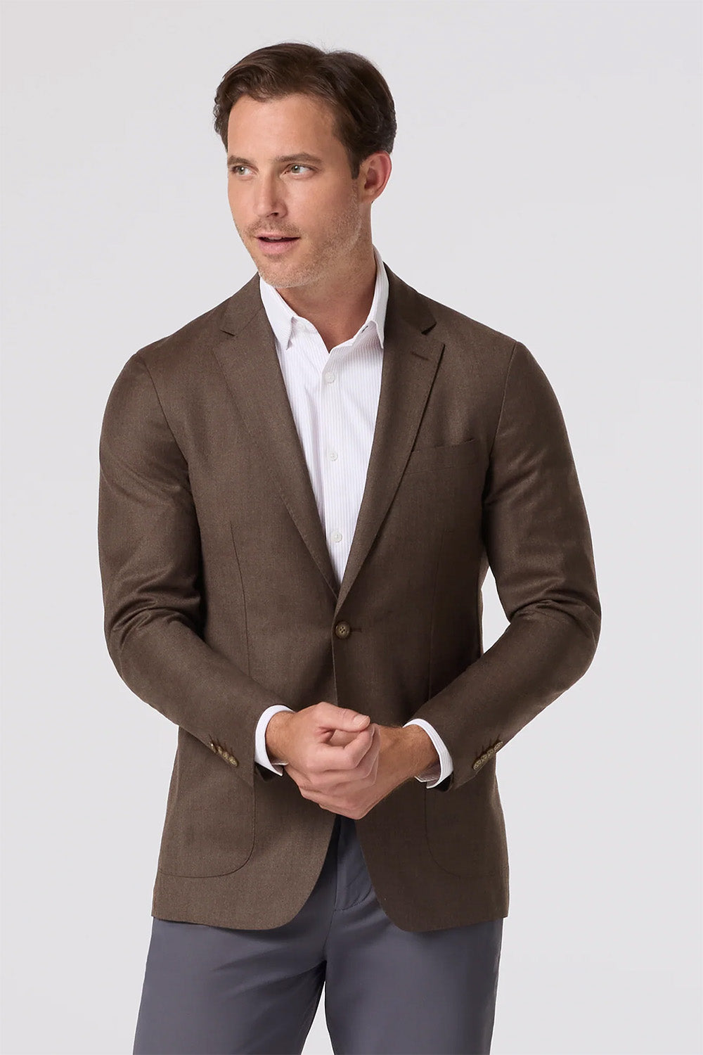 mizzen and main lavelle mw blazer espresso heather front