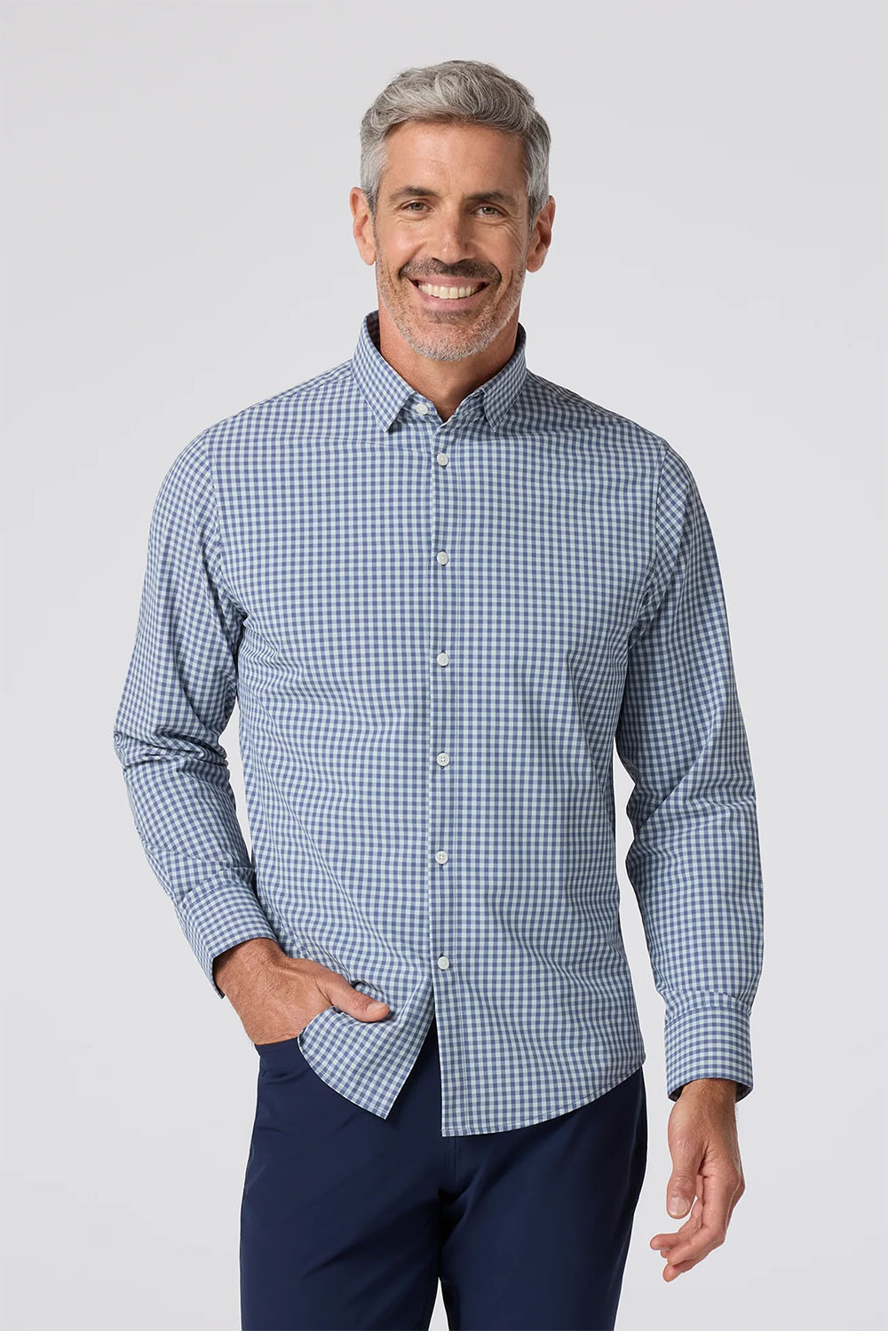 mizzen and main leeward ls aluminum crew gingham front