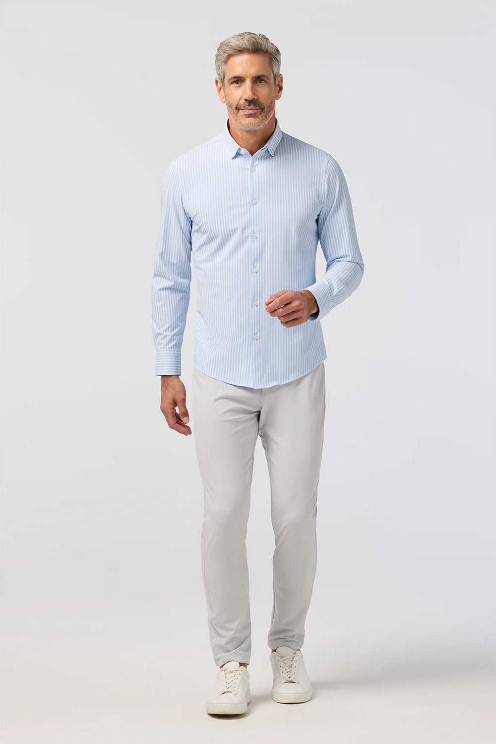 mizzen and main leeward ls cloud blue bengal stripe