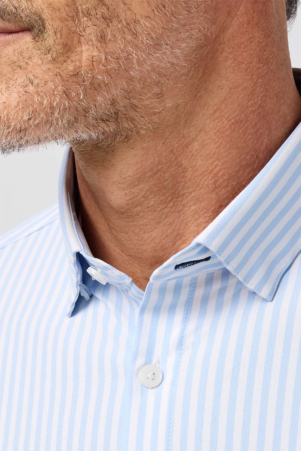 mizzen and main leeward ls cloud blue bengal stripe detail
