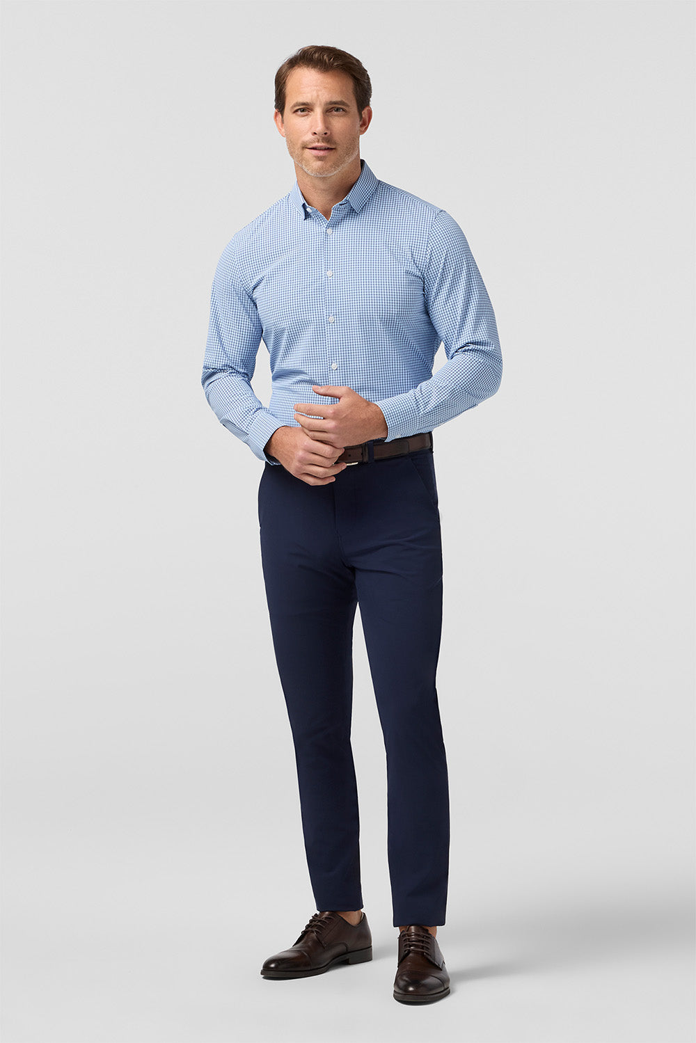 mizzen and main leeward ls midnight navy sam plaid