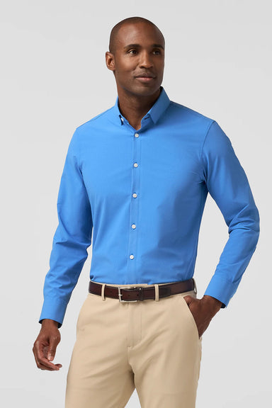 mizzen and main leeward ls skyline blue levi plaid front