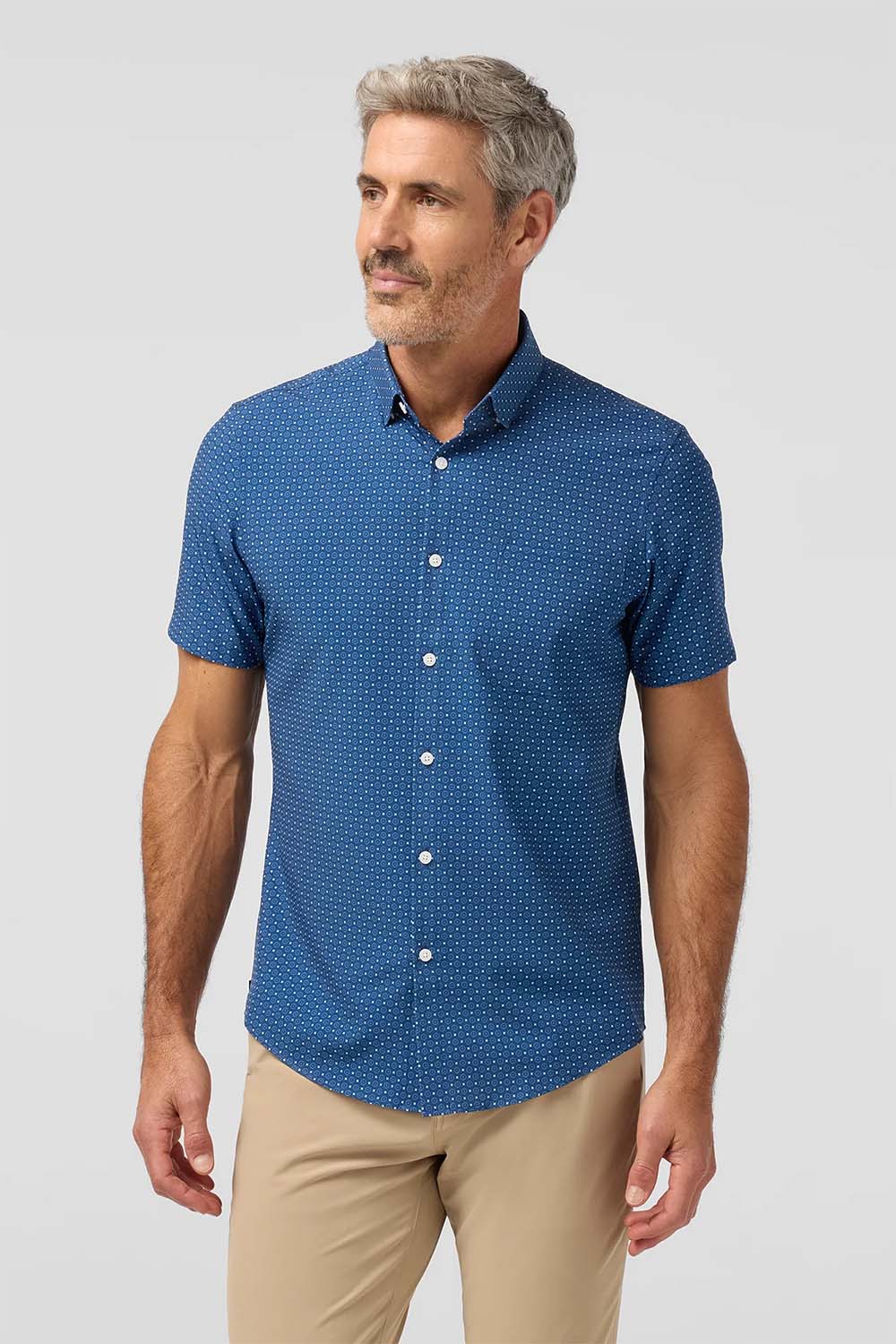 mizzen and main leeward ss midnight navy medallion print front
